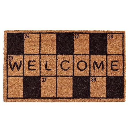 Configuracion 17 x 29 in. Crossword Welcome Rectangular Doormat Natural & Black CO3366326